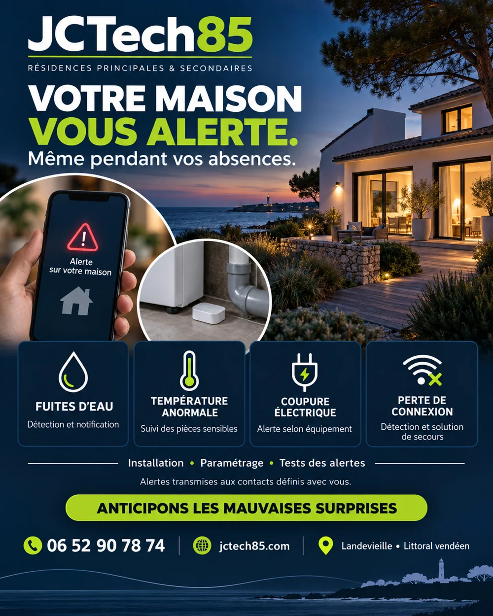 Votre maison vous alerte — visuel marketing JCTech85